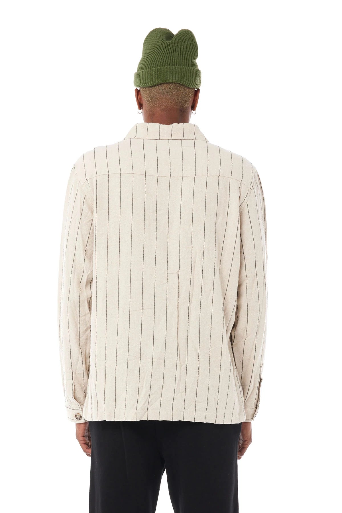Cheree LS Overshirt - Tan Stripe